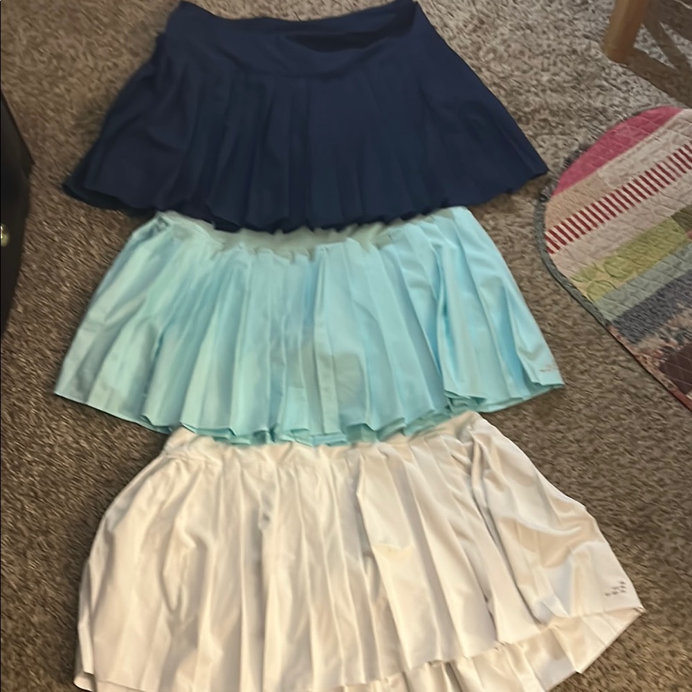 Elegant Women's Skort Set - Navy, Light Blue, and White